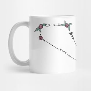 Sextans Constellation Roses and Hearts Doodle Mug